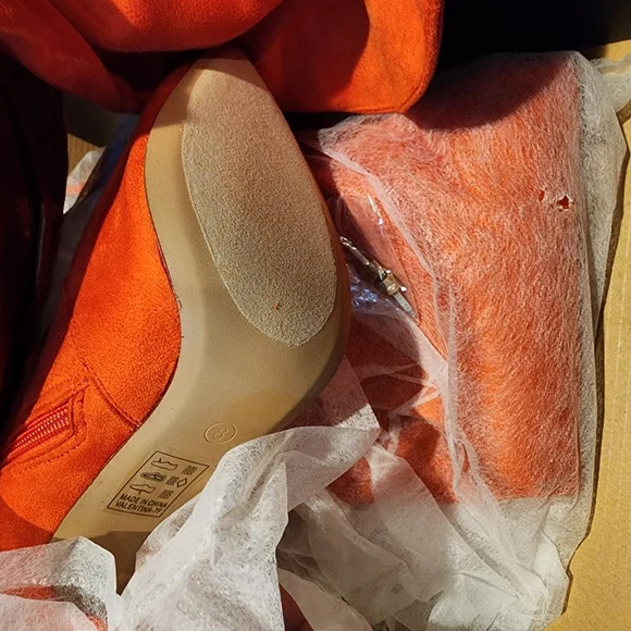 Fashion Nova Orange Over-the-Knee Stiletto Boots - Picture 4 of 5